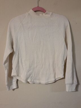 Madewell Cream Waffle-Knit Long-Sleeve Top